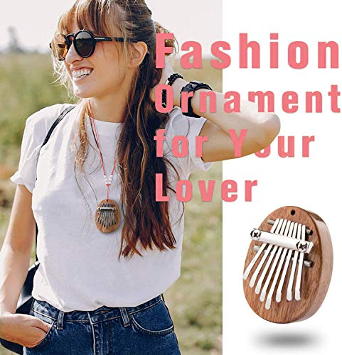 8 Keys Mini Kalimba, Portable Thumb Piano Marimbas Finger Piano Musical Instrument Pendant for Kids Adults Beginners Professional Music Gift