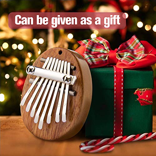 8 Keys Mini Kalimba, Portable Thumb Piano Marimbas Finger Piano Musical Instrument Pendant for Kids Adults Beginners Professional Music Gift
