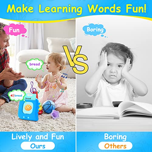 Talking Flash Cards for Toddlers 3 4 5 6 Year old 112 Cards-224 Sight Words Reading Machine Montessori Learning Interactive Toys Educational Preschool Boys Girls Children Gifts