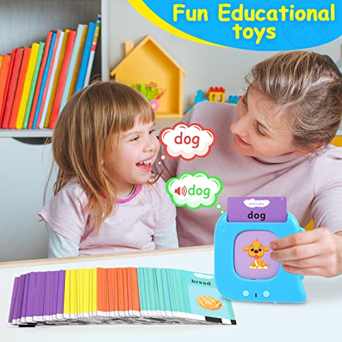 Talking Flash Cards for Toddlers 3 4 5 6 Year old 112 Cards-224 Sight Words Reading Machine Montessori Learning Interactive Toys Educational Preschool Boys Girls Children Gifts