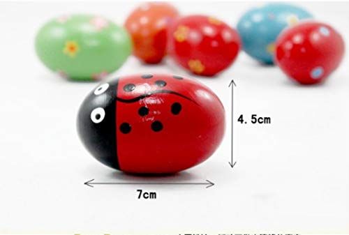 JBBERTH 4Pcs Sand Eggs Percussion Instruments Wooden Percussion Musical For Children kids Gift Random color