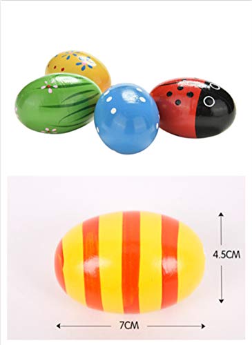 JBBERTH 4Pcs Sand Eggs Percussion Instruments Wooden Percussion Musical For Children kids Gift Random color
