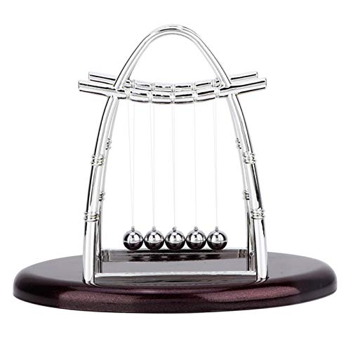 Akozon Newton's Cradle Balance Ball Newton Cradle Education Science Balance Ball Decompression Toys Ornaments Decorations Home Office Desktop Decoration Desk Toys Perpetual Motion Table Toys (L)