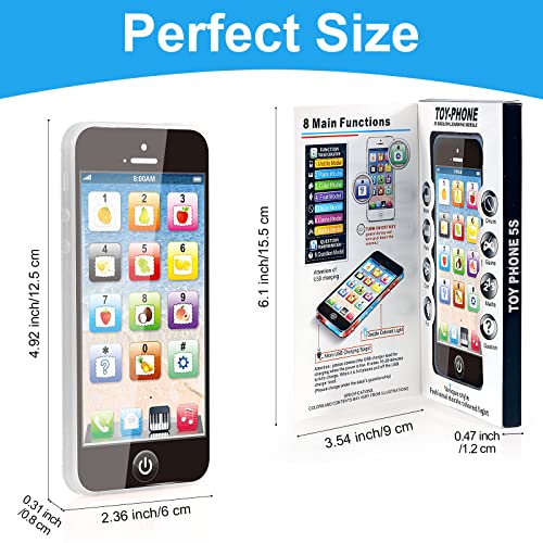 Hyainbom Toy Phone, Baby Toy Phone 12-18 Months, Kids Phone Toy Age 1-6, Toddler Fake Phone Gifts Toys for 6-12 12-18 Months 1-6 Year Old Girls Boys Babies Toddlers Newborn Baby Toys Gifts