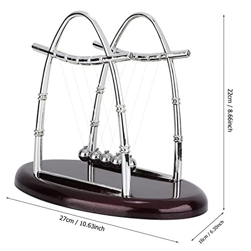 Akozon Newton's Cradle Balance Ball Newton Cradle Education Science Balance Ball Decompression Toys Ornaments Decorations Home Office Desktop Decoration Desk Toys Perpetual Motion Table Toys (L)