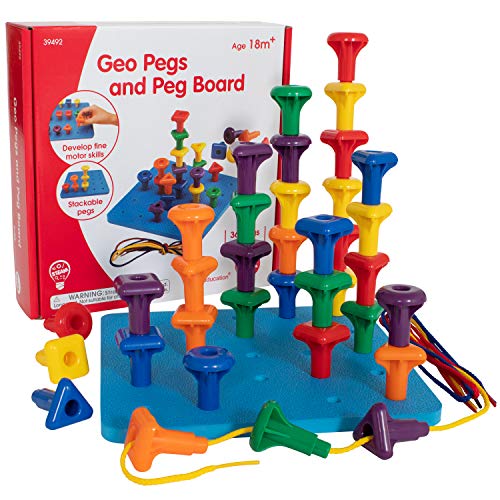 edx education 75112 Childrens Giant Geo Pegs and Board Set
