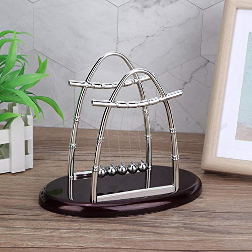 Akozon Newton's Cradle Balance Ball Newton Cradle Education Science Balance Ball Decompression Toys Ornaments Decorations Home Office Desktop Decoration Desk Toys Perpetual Motion Table Toys (L)