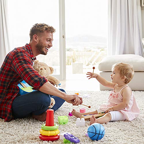 Xylophone for kids, Natural Wooden Toddler Glockenspiel Baby Puzzle Musical Toy Octave Xylophone Wooden Base Learning Educational Musical Instruments