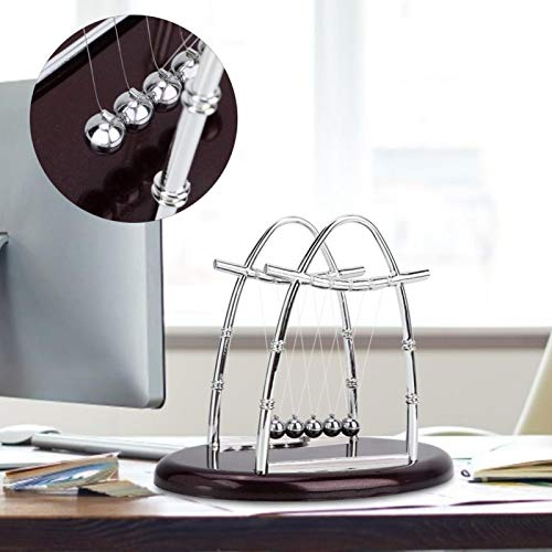 Akozon Newton's Cradle Balance Ball Newton Cradle Education Science Balance Ball Decompression Toys Ornaments Decorations Home Office Desktop Decoration Desk Toys Perpetual Motion Table Toys (L)