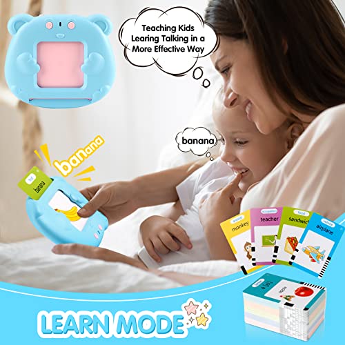 510 Words Talking Flash Cards Early Educational Toys for Toddlers, KETIEE Preschool Learning Reading Machine Montessori Autism Toys for for 2 3 4 5 6 Years Old Boys Girls Kids Birthday Gifts, Blue