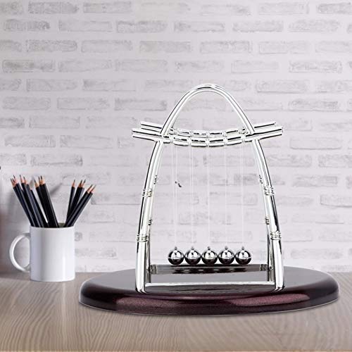 Akozon Newton's Cradle Balance Ball Newton Cradle Education Science Balance Ball Decompression Toys Ornaments Decorations Home Office Desktop Decoration Desk Toys Perpetual Motion Table Toys (L)