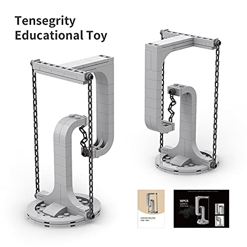 Millionspring Tensegrity Sculptures Anti-Gravity Building Blocks, Novel Physics Balance DIY Bricks Toys Early Education Assembling Building for Kids Children Gift - 56pcs