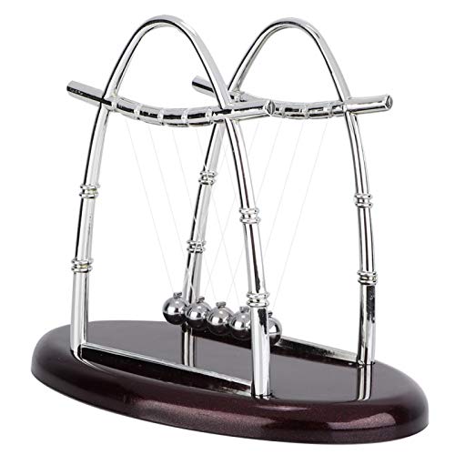 Akozon Newton's Cradle Balance Ball Newton Cradle Education Science Balance Ball Decompression Toys Ornaments Decorations Home Office Desktop Decoration Desk Toys Perpetual Motion Table Toys (L)