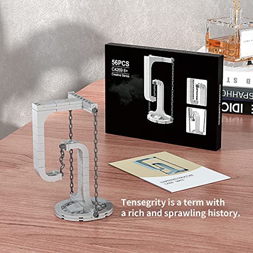 Millionspring Tensegrity Sculptures Anti-Gravity Building Blocks, Novel Physics Balance DIY Bricks Toys Early Education Assembling Building for Kids Children Gift - 56pcs