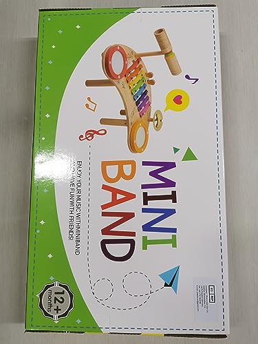 JUSTWOOD 6 in 1 Kids Drum Set Montessori Music Instruments for Toddlers 1-3, Kids Percussion Drum Xylophone,Preschool Baby Musical Drums 1 Year Old Toys for Boys and Girls