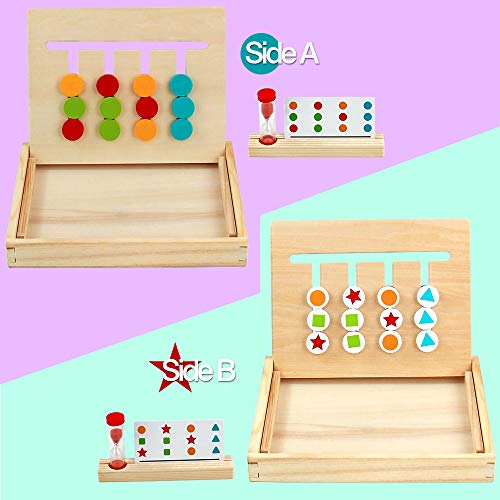 Wooden Montessori Sorting Toys for 3 4 5 6 Year Olds Girls Boys Educational Learning Stacking Toys Logic Puzzles Toddler Board Games for Kids with Sand Timer Wooden Toy 3 4 5 6 Year Old Girl Boy Gifts