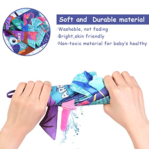 Eutionho Flying Animal Sensory Toys,8 Page Baby Books Soft Toys Tape on Pushchair/Car Seat/Crib Early Education Toy,Newborn Activity Sensory Toys for Baby,Baby Books 0-12 Months for Early Education