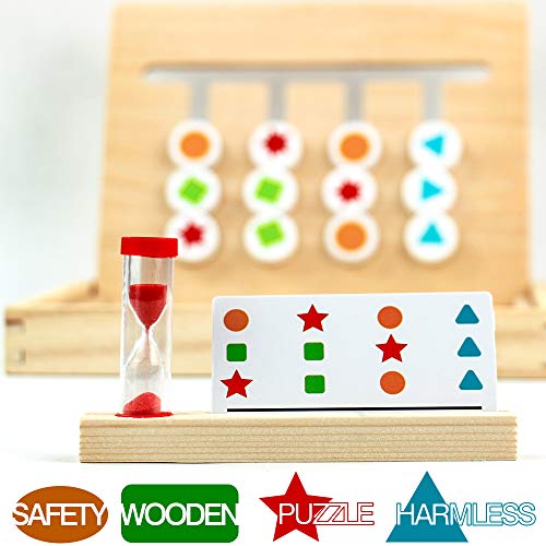 Wooden Montessori Sorting Toys for 3 4 5 6 Year Olds Girls Boys Educational Learning Stacking Toys Logic Puzzles Toddler Board Games for Kids with Sand Timer Wooden Toy 3 4 5 6 Year Old Girl Boy Gifts
