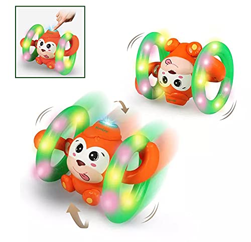 KaFmDa Early Education Roll & Glow Monkey Toy with Lights and Music Rolling Forward and Backward Various Musical Sounds and Colorful Light for Toddlers Children & Kids Boys and Girls