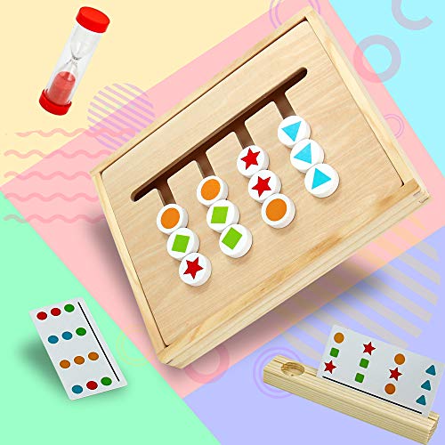 Wooden Montessori Sorting Toys for 3 4 5 6 Year Olds Girls Boys Educational Learning Stacking Toys Logic Puzzles Toddler Board Games for Kids with Sand Timer Wooden Toy 3 4 5 6 Year Old Girl Boy Gifts