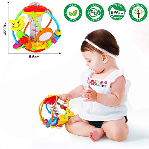 HOLA Baby Toys 0-6 Months Baby Rattle Toys Set Activity Ball, Baby Toys 6 Months Plus Shaker Grab Spin Early Education Learning Sensory Toy, Gift for 3 6 9 12 Months Newborn Babies Toddler Boys Girls