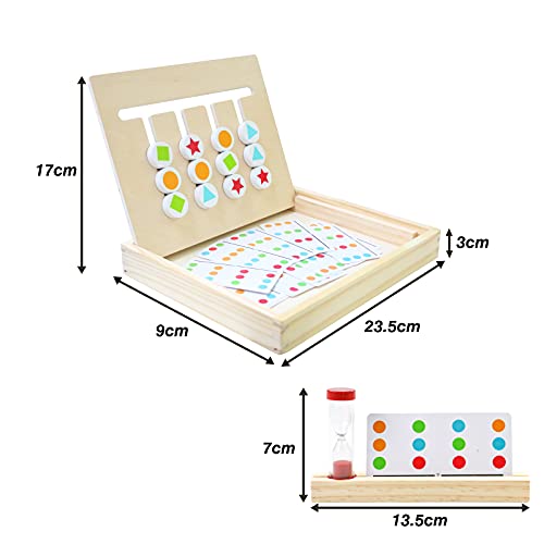 Wooden Montessori Sorting Toys for 3 4 5 6 Year Olds Girls Boys Educational Learning Stacking Toys Logic Puzzles Toddler Board Games for Kids with Sand Timer Wooden Toy 3 4 5 6 Year Old Girl Boy Gifts