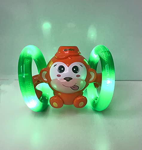 KaFmDa Early Education Roll & Glow Monkey Toy with Lights and Music Rolling Forward and Backward Various Musical Sounds and Colorful Light for Toddlers Children & Kids Boys and Girls
