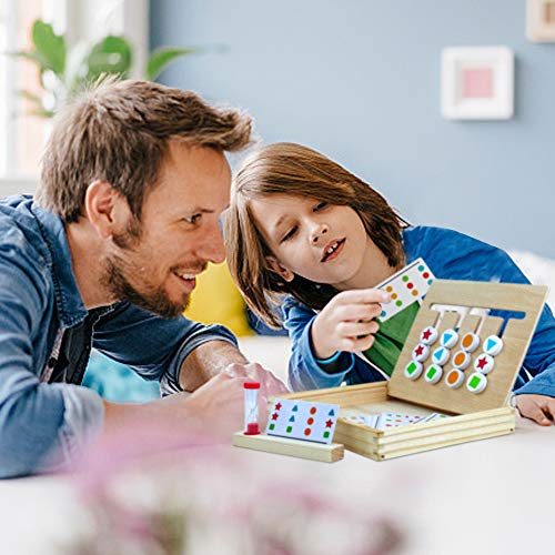 Wooden Montessori Sorting Toys for 3 4 5 6 Year Olds Girls Boys Educational Learning Stacking Toys Logic Puzzles Toddler Board Games for Kids with Sand Timer Wooden Toy 3 4 5 6 Year Old Girl Boy Gifts