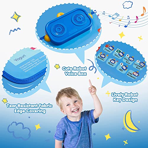 beiens Interactive Learning & Education Toys, ABC 123 Electronic Alphabet Wall Chart Talking Poster for Toddler Kids 2 3 4 5 Year Old Girls Boys Birthday Gifts (Blue)