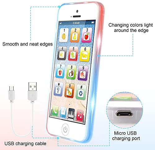 Gifts for 1-6 Year Old Boys,Phone Toy for Kids Age 2 3 4 5 Toddler Fake Phone Toys for 1-3 Year Old Boys Girls One Year Old Birthday Present for Toddlers Baby Boys Girls Mobile Phone Toy 6M+