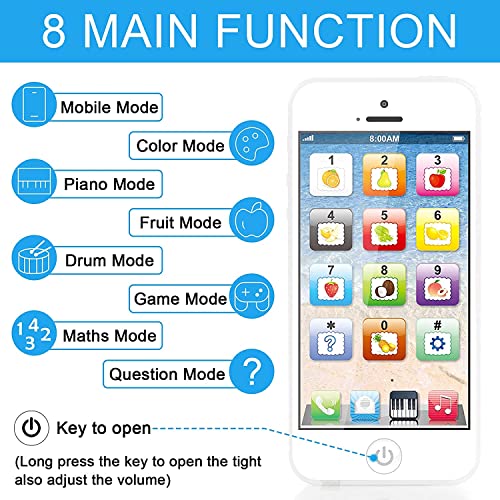 Gifts for 1-6 Year Old Boys,Phone Toy for Kids Age 2 3 4 5 Toddler Fake Phone Toys for 1-3 Year Old Boys Girls One Year Old Birthday Present for Toddlers Baby Boys Girls Mobile Phone Toy 6M+