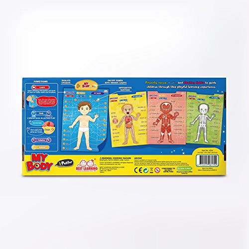 BEST LEARNING i-Poster My Body - Interactive Educational Human Anatomy Talking Game Toy System to Learn Body Parts, Organs, Muscles and Bones for Kids Aged 5 to 12 Years Old