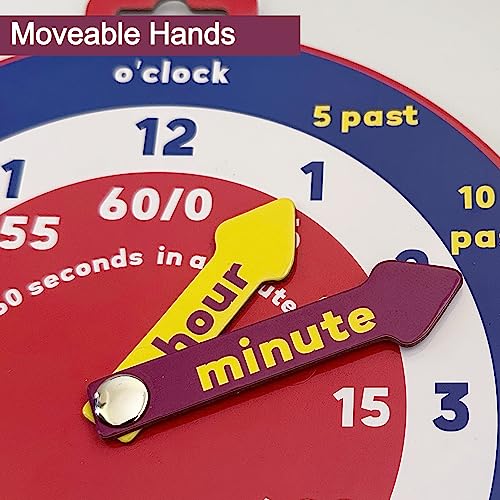 Temple Lodge Early Learning Educational Teaching Clock with Moveable Hands and Magnetic Back. Helps Children Learn to tell the Time, for Classrooms and Home Learning