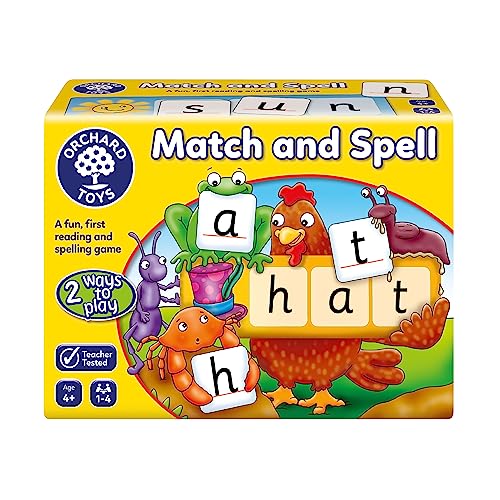 Orchard Toys Match and Spell Game for Sight Words, Reading & Literacy Skills, Educational Board Games for Kids, Spelling Word Games with Flash Cards, Phonics, Alphabet & Learning Toys for Ages 4+