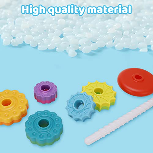 FRIUSATE Spinning Stacking Toys, Baby Sensory Spin Gears Stacking Rings Toy, Rainbow Spinning Stacking Gears Toy, BPA Free Early Education Kids Brain Development Toys Family Games