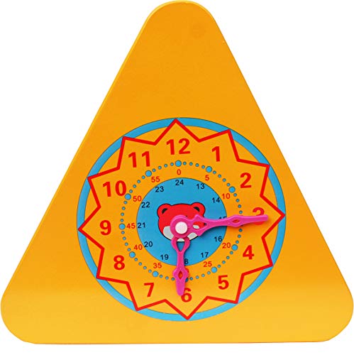 TOWO Wooden Activity Centre Triangle toys - Wooden Alphabet Blocks Abacus clock - Activity Cube for Toddlers 5 in 1-Wooden Activity Toys for Babies Montessori Learning-Wooden Toys for 1 year old