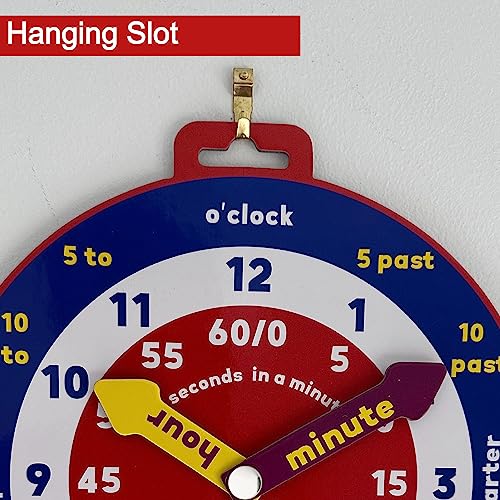 Temple Lodge Early Learning Educational Teaching Clock with Moveable Hands and Magnetic Back. Helps Children Learn to tell the Time, for Classrooms and Home Learning