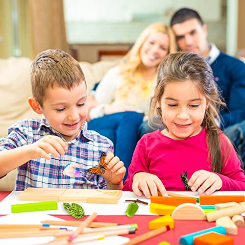 Cobee Insect Figurines Life Cycle of Butterflies Growth Model, 4 Pcs Preschool Learning Teaching Insect Growth Cycle Model Toy Realistic Animal Figures Insect Education Growth Stage Model Props