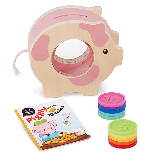 Battat Education 62243456297 Education – Fine Motor Toy – Save & Count Piggy Bank, Multiiple, Small