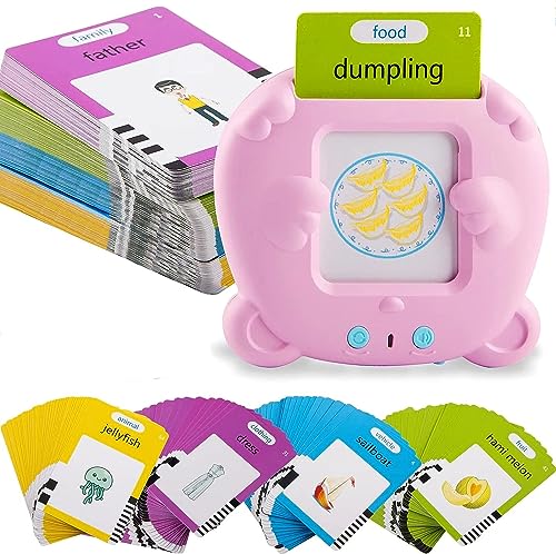 Topfree Toddler Toys for 2 3 4 5 Year Old Boys and Girls Talking Flash Cards 224 Sight Words Autism Sensory Toys Speech Therapy Toys Montessori Toys Learning Toys (Pink)
