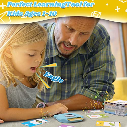 Elekin Talking Flash Cards for Toddlers 224 Words,Early Education Toys for 1 2 3 4 5 6 Year Old Boys Girls,Birthday Gifts for Kids,Autism Sensory Toys, Best Learning Toys Gift for Kids(Blue)