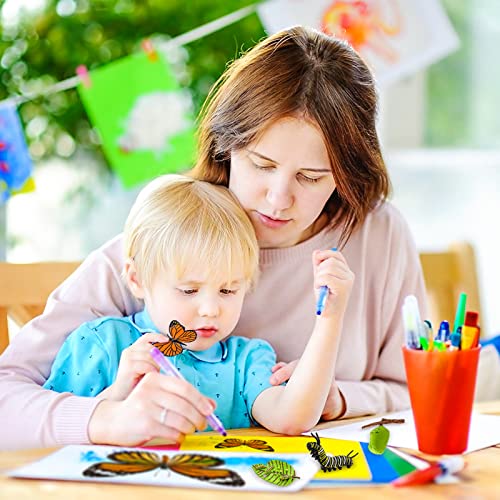 Cobee Insect Figurines Life Cycle of Butterflies Growth Model, 4 Pcs Preschool Learning Teaching Insect Growth Cycle Model Toy Realistic Animal Figures Insect Education Growth Stage Model Props