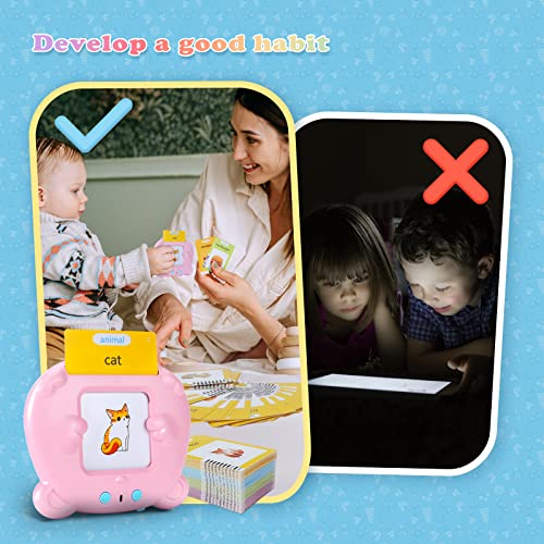 Talking Flash Cards Early Educational Learning Toys for 2 3 4 5 6 Year Old Boys 112 Cards 224 Words Electronic Interactive Preschool Reading Spelling Games for Toddlers Birthday Easter Gifts for Kids