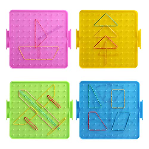 NUOBESTY 1 Set Colorful Geoboard Plastic Array Block Geo Board Mathematical Manipulative Board Graphical Educational Toys for Kid Student Adult(14cm)