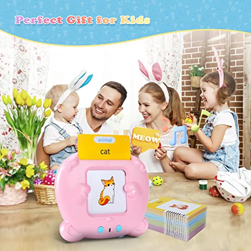 Talking Flash Cards Early Educational Learning Toys for 2 3 4 5 6 Year Old Boys 112 Cards 224 Words Electronic Interactive Preschool Reading Spelling Games for Toddlers Birthday Easter Gifts for Kids