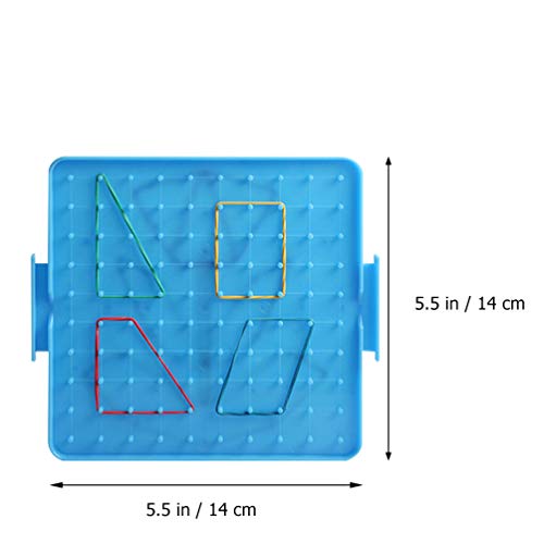 NUOBESTY 1 Set Colorful Geoboard Plastic Array Block Geo Board Mathematical Manipulative Board Graphical Educational Toys for Kid Student Adult(14cm)