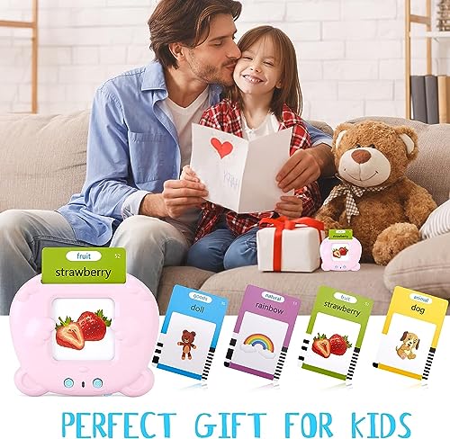 Topfree Toddler Toys for 2 3 4 5 Year Old Boys and Girls Talking Flash Cards 224 Sight Words Autism Sensory Toys Speech Therapy Toys Montessori Toys Learning Toys (Pink)