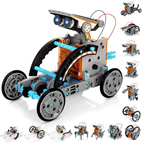 Winique Solar Robots,14-in-1 STEM Educational Solar Robots,190 Pieces Solar Power Toys Kits DIY Assembly Robotic Set for Kids Aged 10+ (14-in-1 kit)…