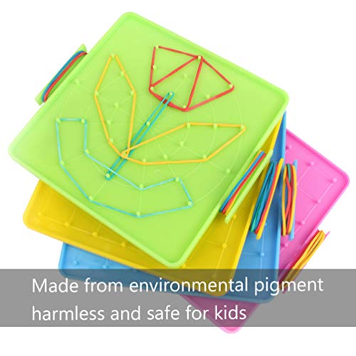 NUOBESTY 1 Set Colorful Geoboard Plastic Array Block Geo Board Mathematical Manipulative Board Graphical Educational Toys for Kid Student Adult(14cm)