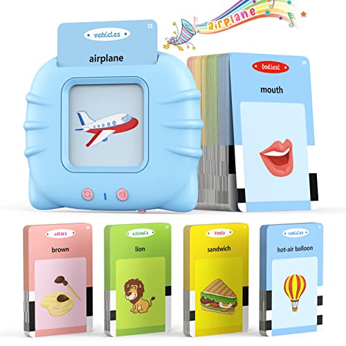 Toddler Talking Flash Cards Learning Toys for 1-6 Years, Preschool Learning Toys for Toddlers, 112 Pcs FlashCards 224 Words, Best Learning Gift for Your Kids,Pink